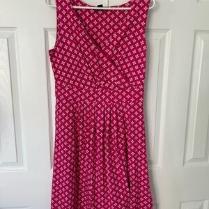 Lands' End Pink Pleated Sleeveless fit and flare Dress